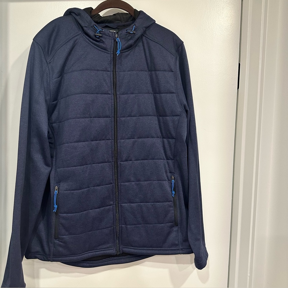 BC clothing expedition jacket. Size L men’s.  Navy blue. Zipper pockets